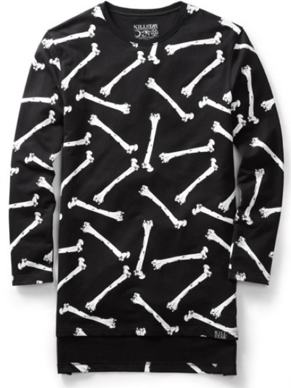 Killstar Boney Black & White Bone Print Mini Dress or Oversized Sweatshirt sz XL
